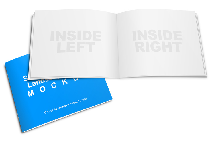 Horizontal Book Mockup -10x8 Saddle Stitch
