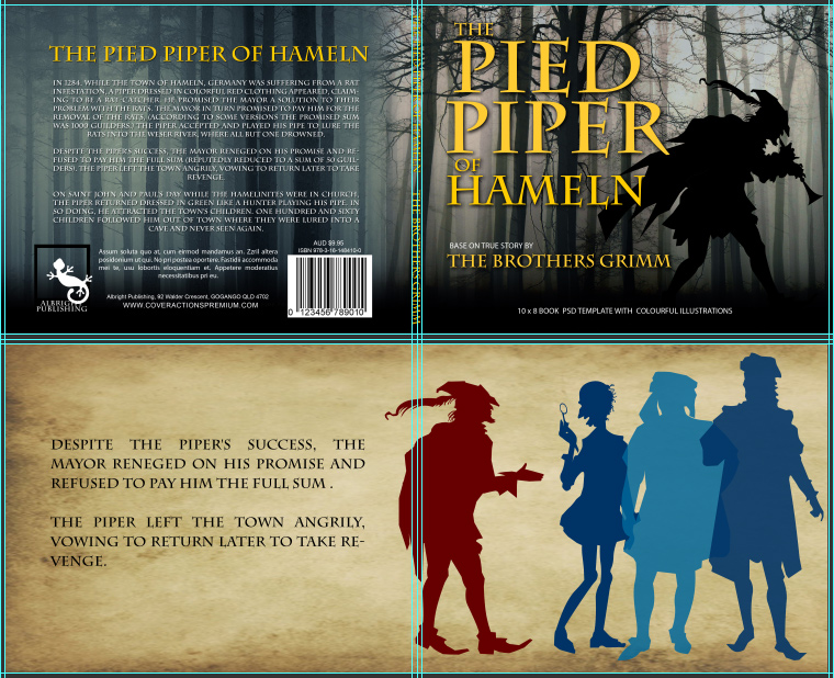 Horizontal Book Cover Template 10x8