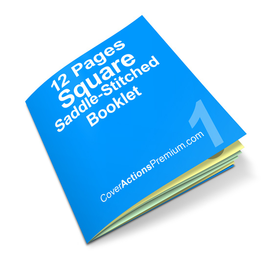 12 Pages Square Booklet Mockup