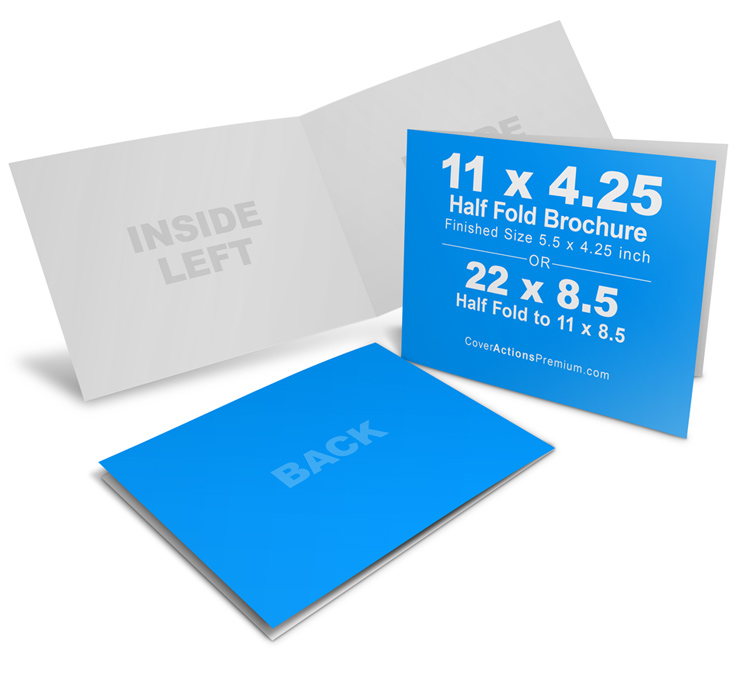 11 x 4.25 Half Fold Landscape Brochure Mockup