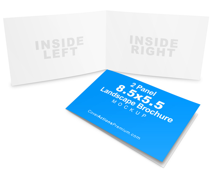 17 x 5.5 Half Fold Horizontal Brochure Mockup