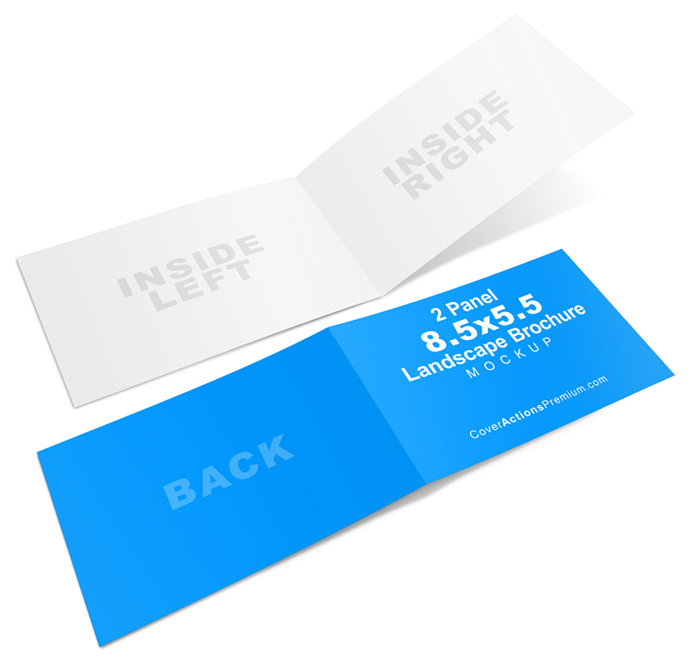 Landscape Brochure Mockup 8.5 x 5.5 Cover Actions