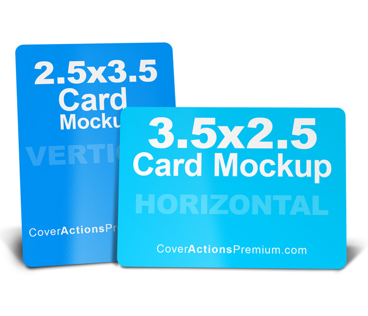 Rounded Corners Card Mockup 2 5 X 3 5 Cover Actions Premium Mockup Psd Template