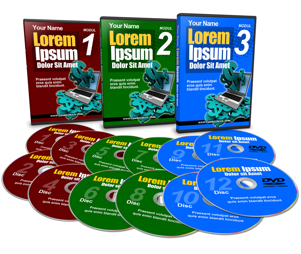 3 DVDs with 12 discs bundle mockup