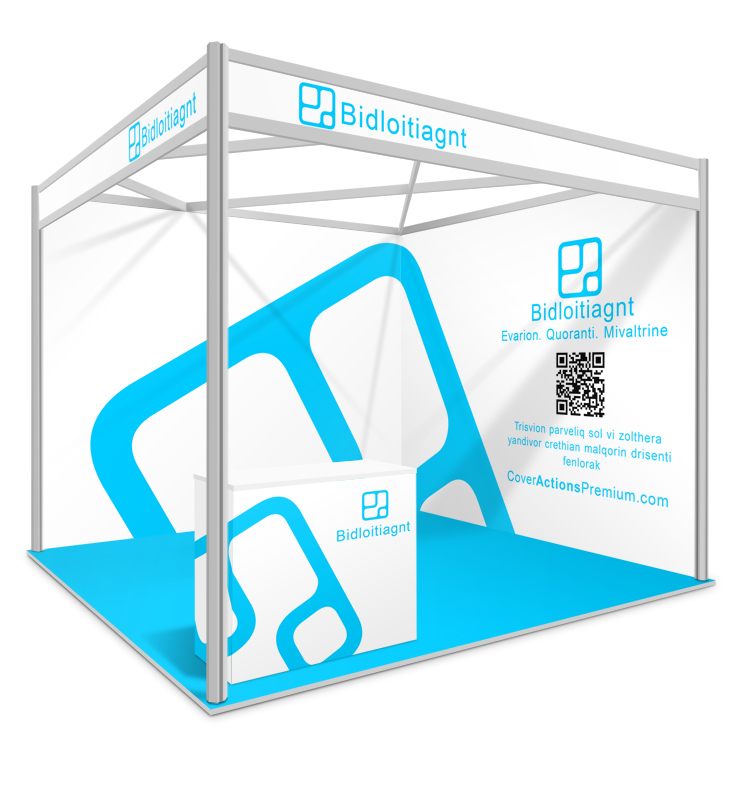 Seamless Shell Scheme Booth mockup with framed fascia