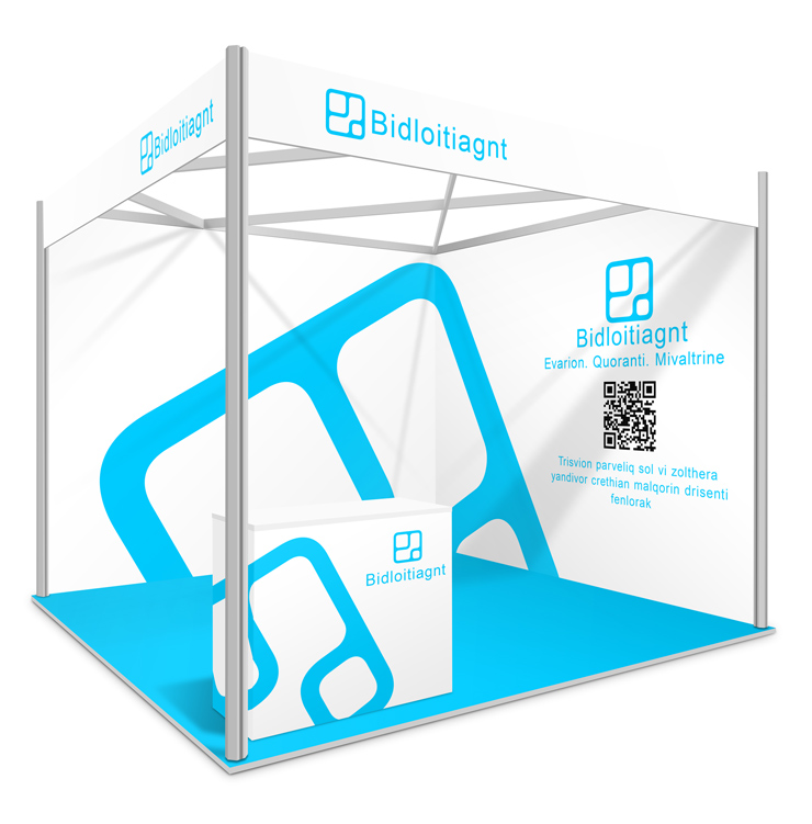 Seamless Shell Scheme Booth mockup with seamless fascia