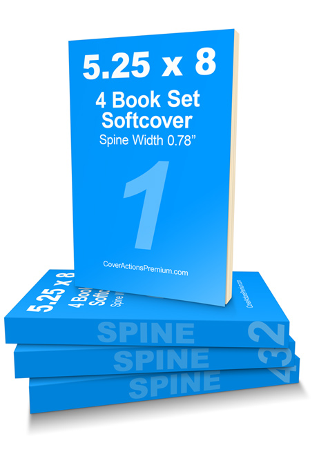4 Book Set Mockup- 5.25 x 8