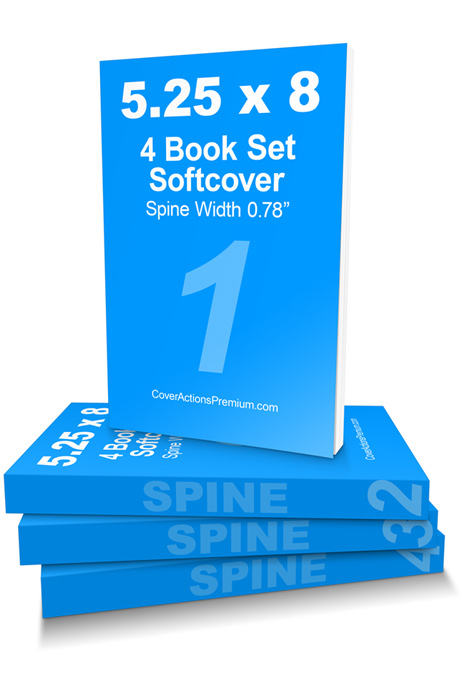 4 Book Set Mockup -5.25 x 8