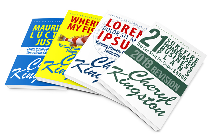 4 Book Set Mockup Template -6x9 Paperback