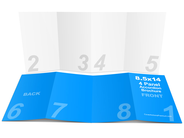 4-fold 14x8.5 Accordion Fold Brochure Mockup