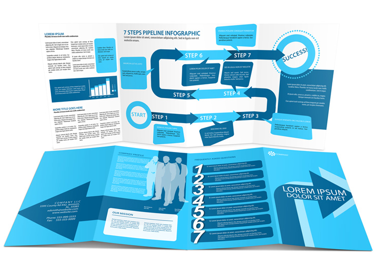 4-Fold 8.5 x 14 Double Gate Fold Brochure Mockup Template