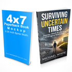4×7 Paperback Book Mockup Set ( 0.25 IN Spine) – Part 1