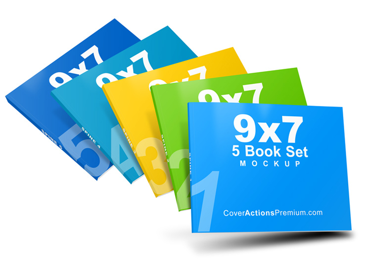 Landscape Book Set Mockup -9x7