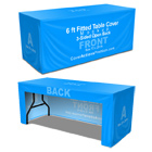 6 Ft Open Back Fitted Table Cover Photoshop Action Mockup Set