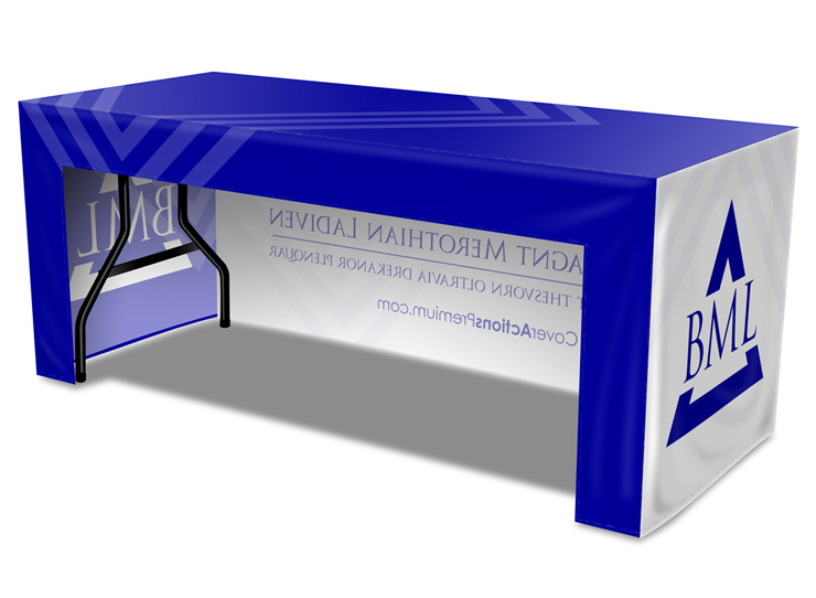 Event Table Cloth Mockup Template -Fitted 6 ft 3-sided Open back