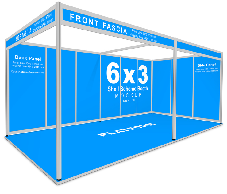 6x3 Shell Scheme Booth Mockup