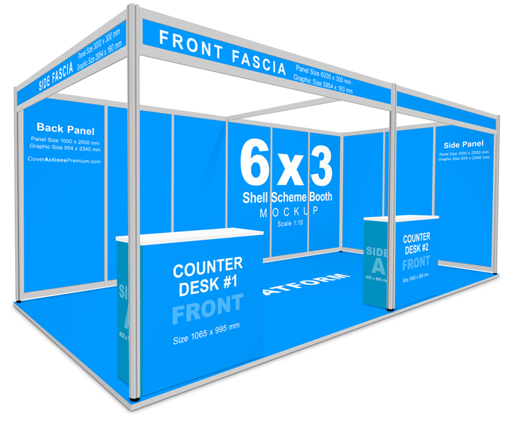 6x3 Shell Scheme Booth Mockup