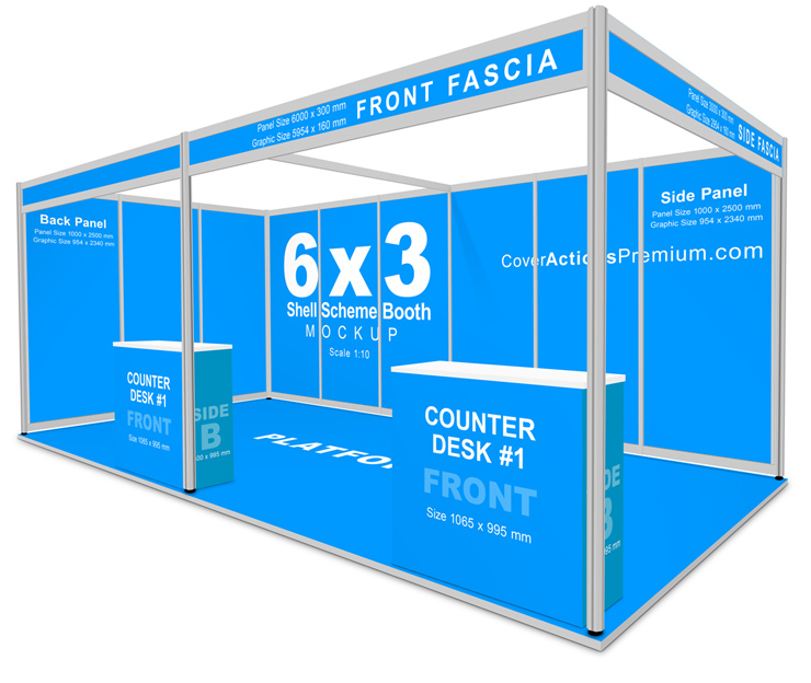 6x3 Shell Scheme Booth Mockup