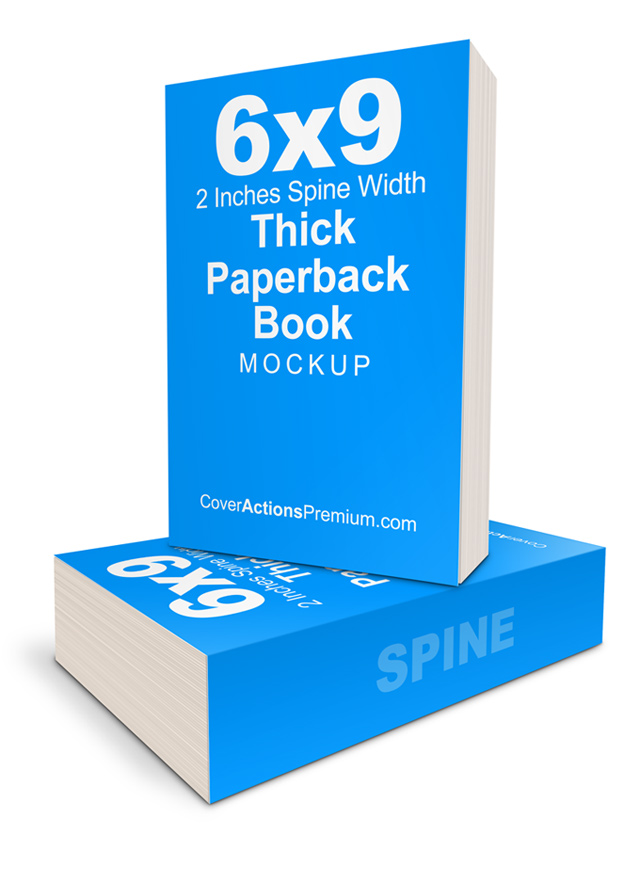 Thick 6x9 book mockup- 2 inch spine