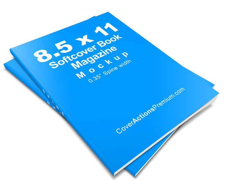 Magazine mockup -8.5x11 softcover book stack