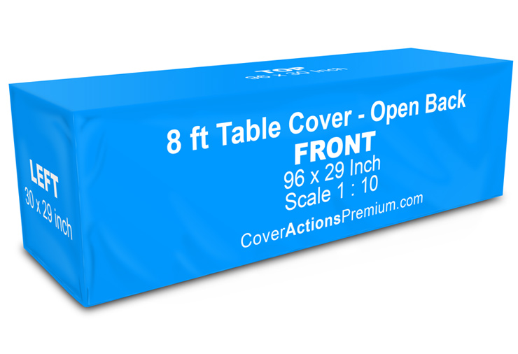 Open-back-8ft-Fitted Table Cover Mockup - 3-sided