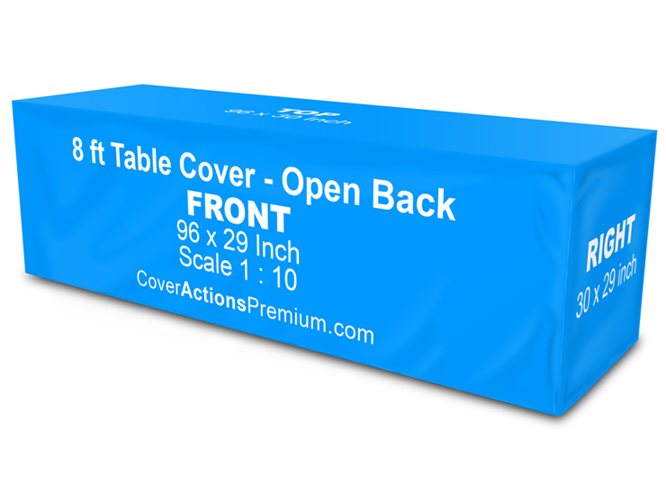 8ft Fitted Table Cover Mockup- Open Back
