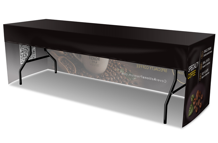 8 ft Fitted Table Cover Mockup Template- 3-sided