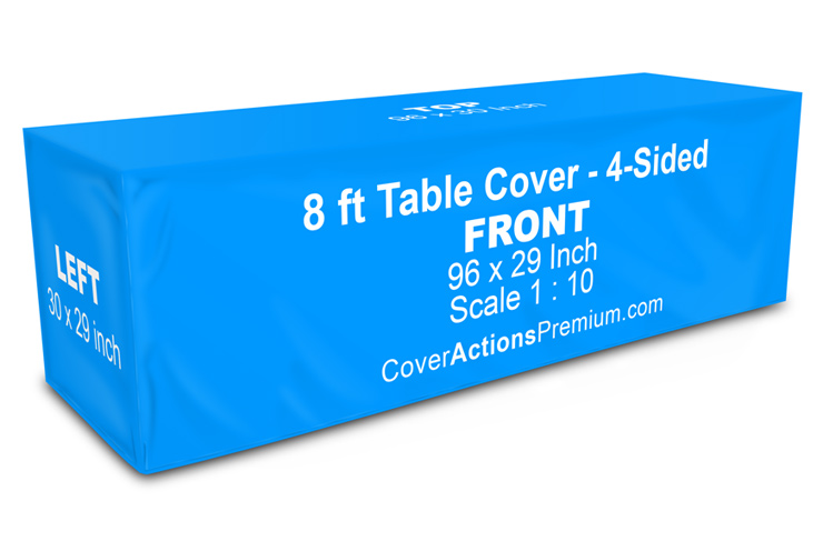 8ft-Fitted Table Cover Mockup - 4-sided