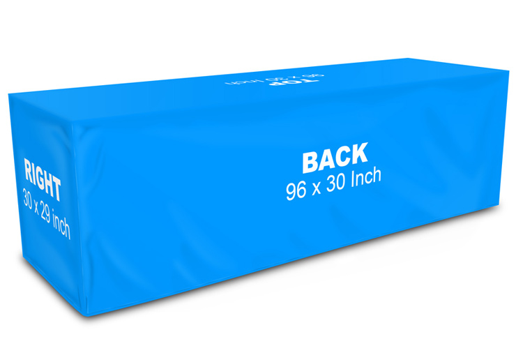 8ft Fitted Table Cover Mockup- 4-sided