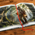 9x11 Flexibound Open Book with 1 inch Spine width Photoshop Action Mockup Set