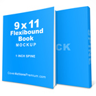 9x11 Flexibound Book with 1 inch Spine width Photoshop Action Mockup Set Part 2