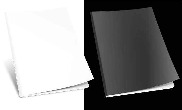 9x12 Book Mockup- Saddle Stitched- tilted
