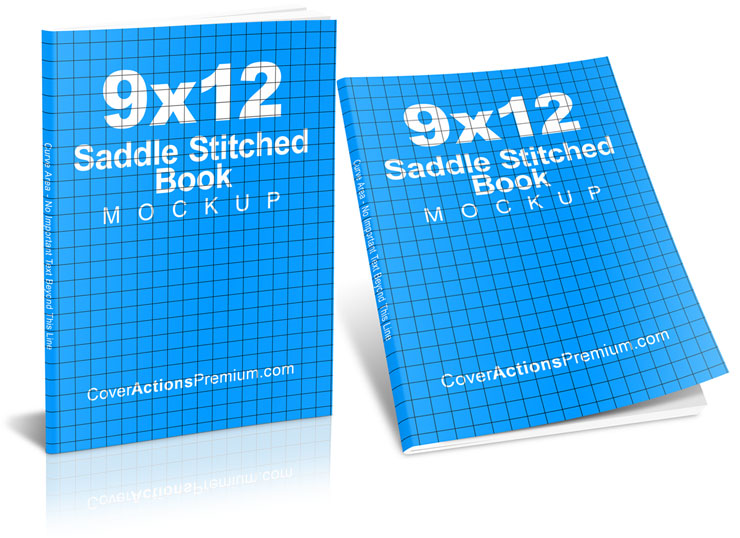 9x12 Book Mockup- Saddle Stitched- tilted