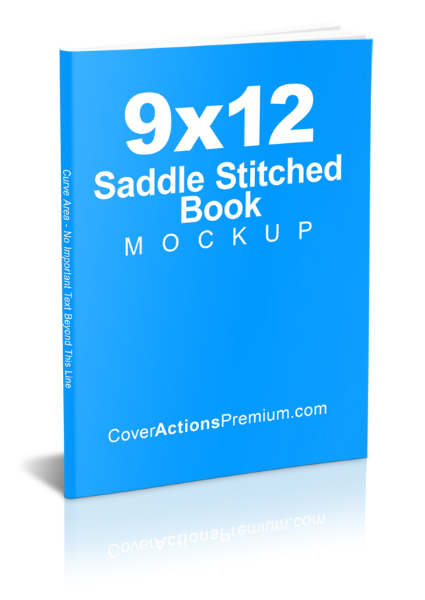 9x12 Saddle Stitched Book Mockup