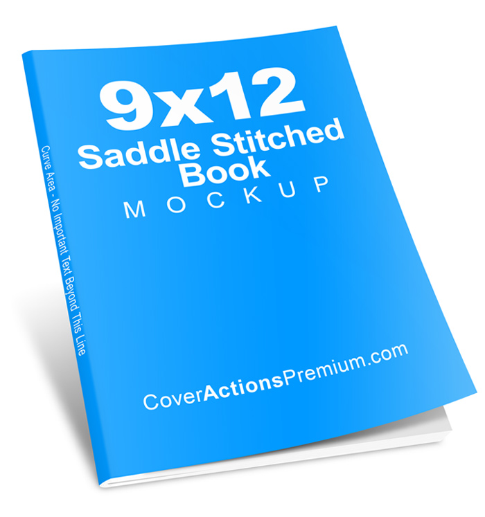 9x12 Book Mockup- Saddle Stitched- tilted