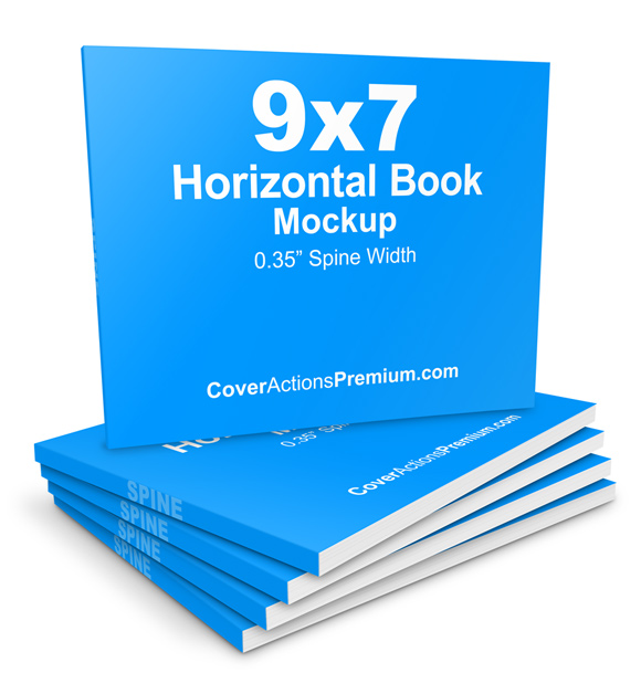 9 x 7 Horizontal Softcover Book Mockup