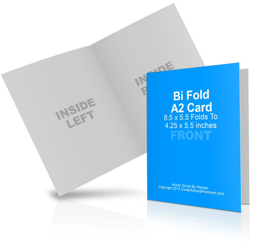 A2 Bi Fold Card Mockup Cover Actions Premium Mockup