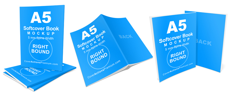 A5 Book Mockup -Right Bound Softcover