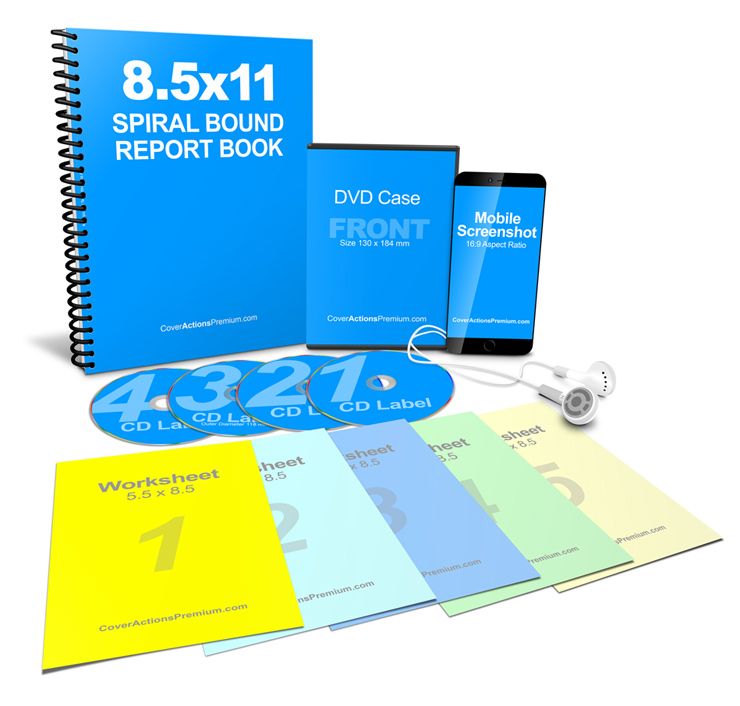 Online course mockup, coaching program mockup, home study course mockup, elearning package mockup, business training kit mockup