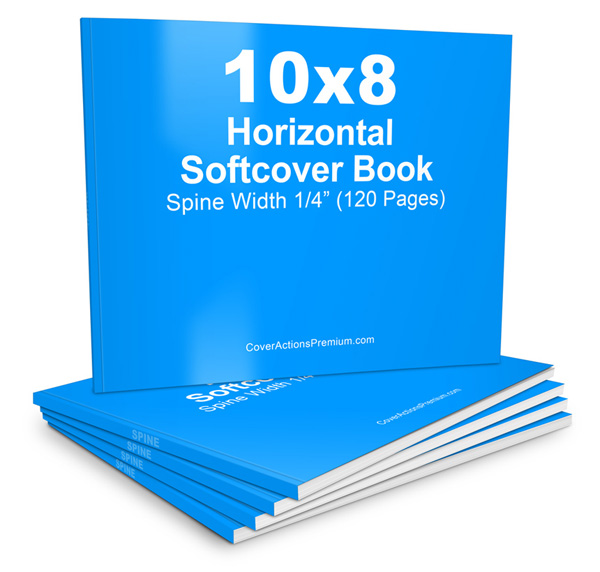 Slim 10 x 8 Horizontal Paperback Book Mockup