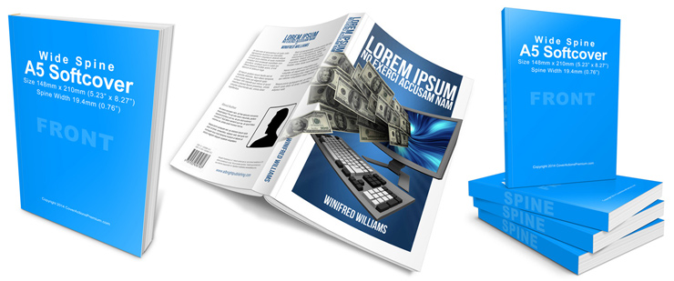 A5 Softcover Book Mockup- 350 page