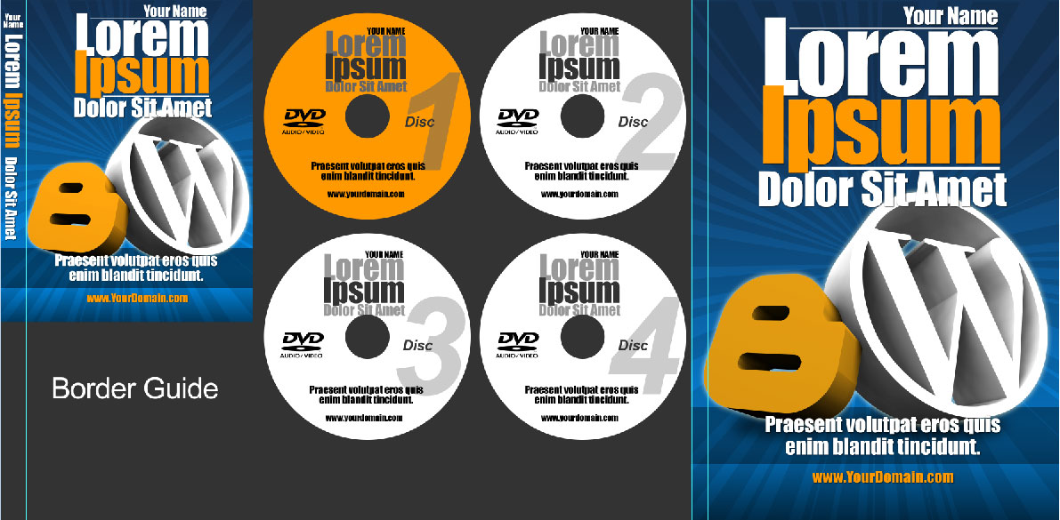 DVD Case, 4 DVDs, A4 Spiral Bind Magazine Bundle Action Script PSD Template
