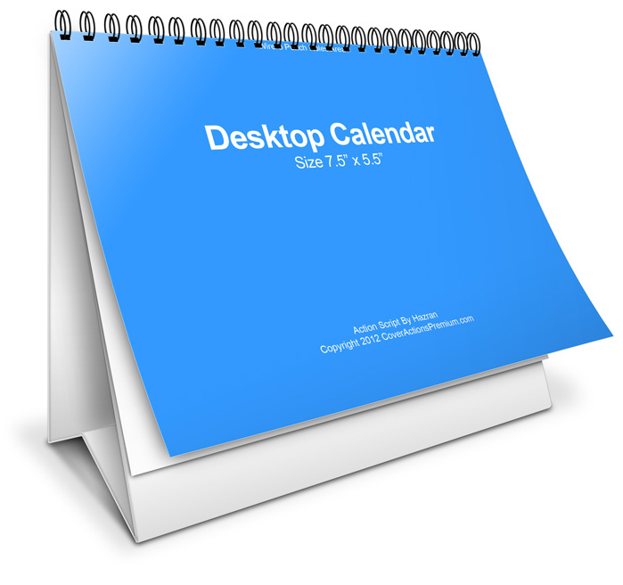 Double wire-o / Wiro /Spiro bound Desktop Calendar Mockup
