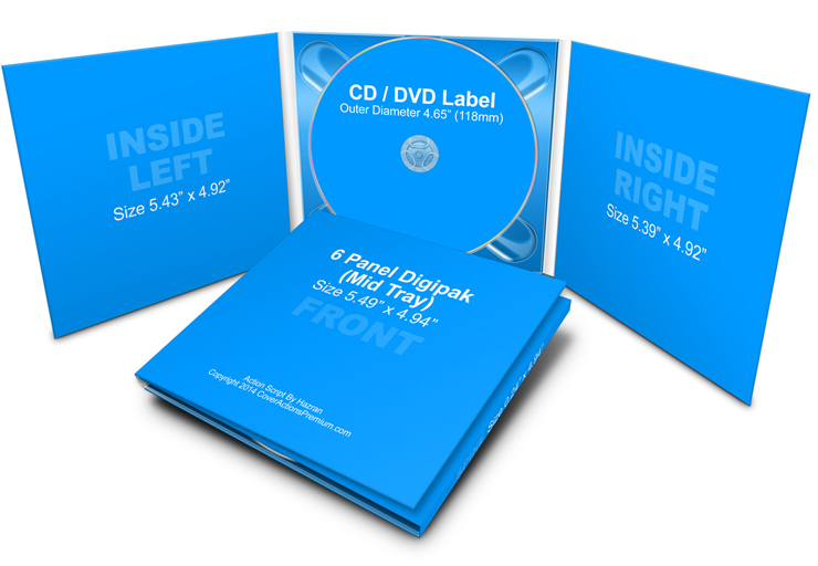 6 Panel Digipak Mockup