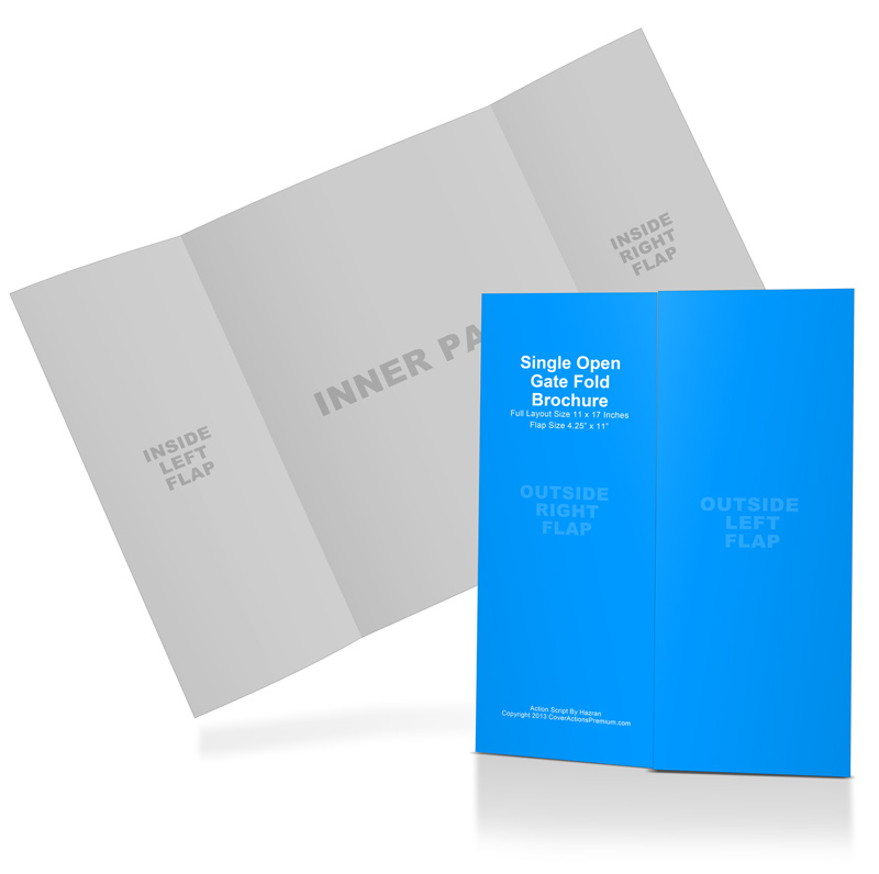 8.5 x 11 Single Open Gate Fold Brochure Mockup