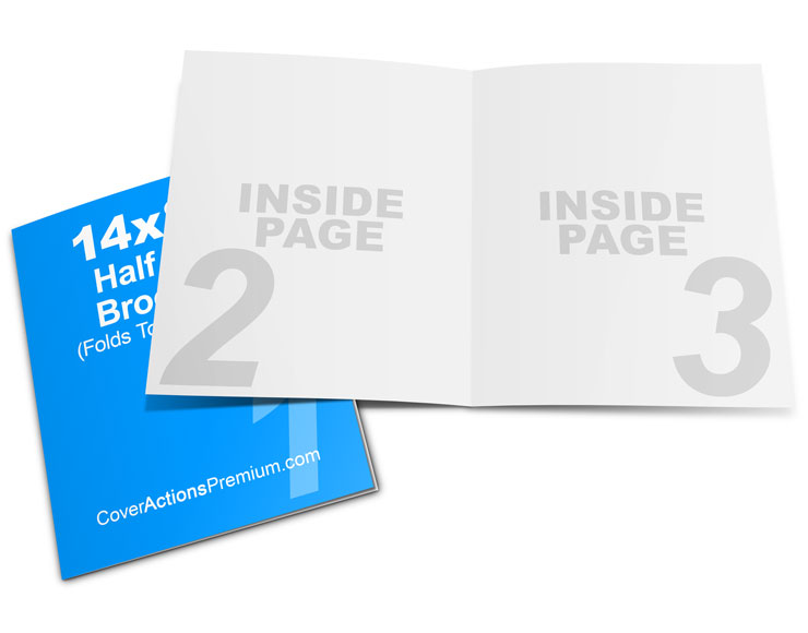 14 x 8.5 Half Fold Brochure Mockup