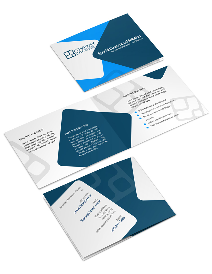 11 x 4.25 Landscape Half Fold Brochure Mockup Template
