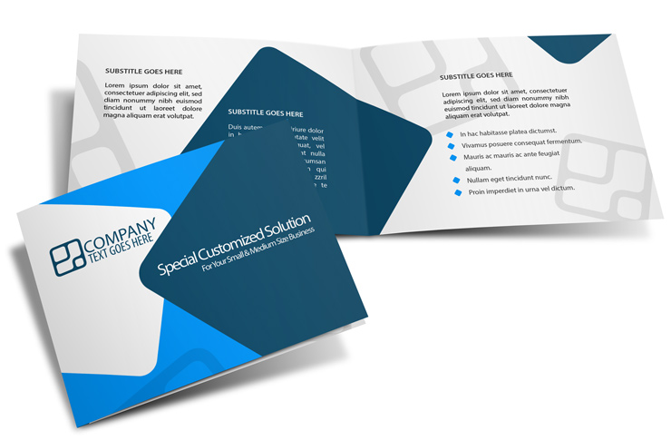 2 Panel 5.5 x 4.25 Landscape Half Fold Brochure Mockup Template
