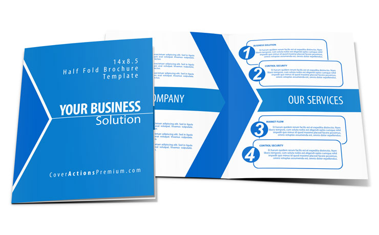 8.5x14 Half Fold Brochure Mockup Template