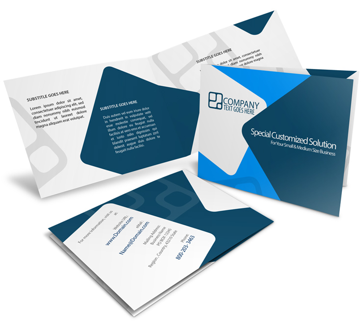 11 x 4.25 Landscape Half Fold Brochure Mockup Template